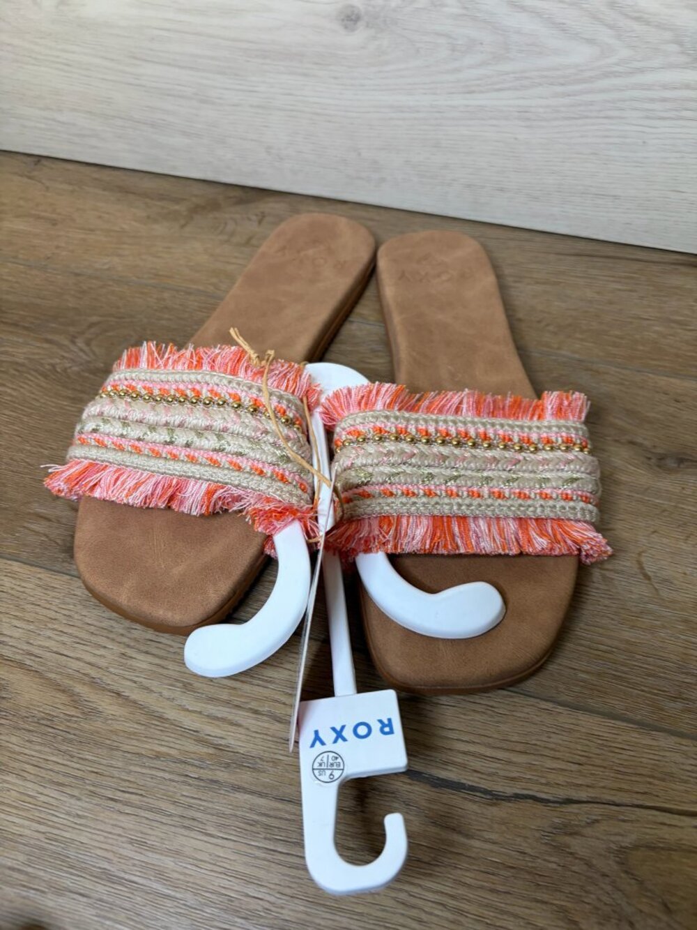 Roxy Women Positano Flat Woven Slide Sandals Open Pink Rose Size 9 NWT